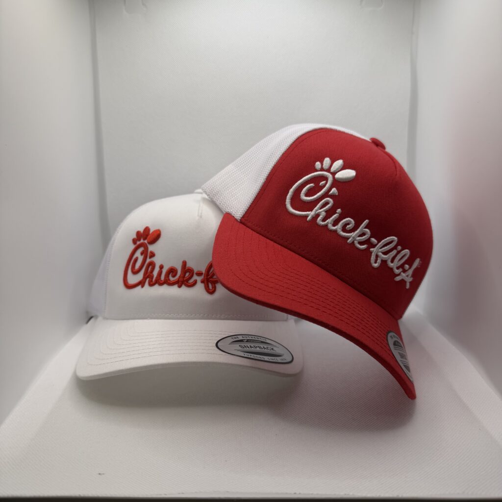 Chick-fil-a custom puff embroidered mesh trucker hat 2