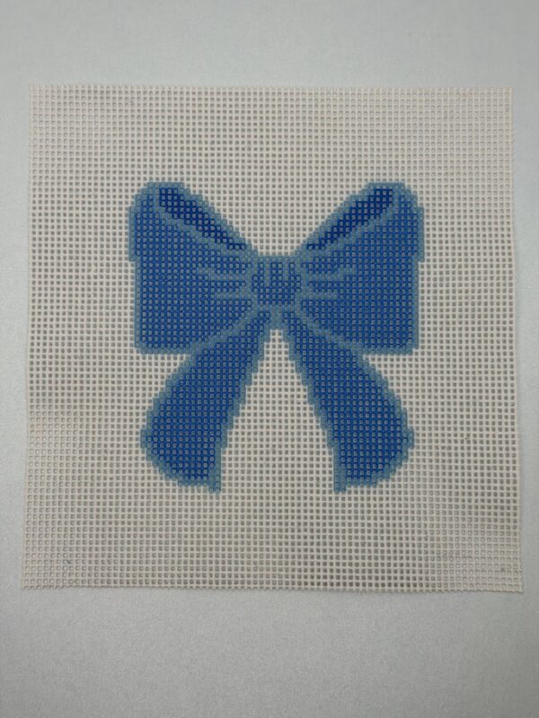 Blue Bow Needlepoint Kit | 13 Mesh Hand Printed Canvas