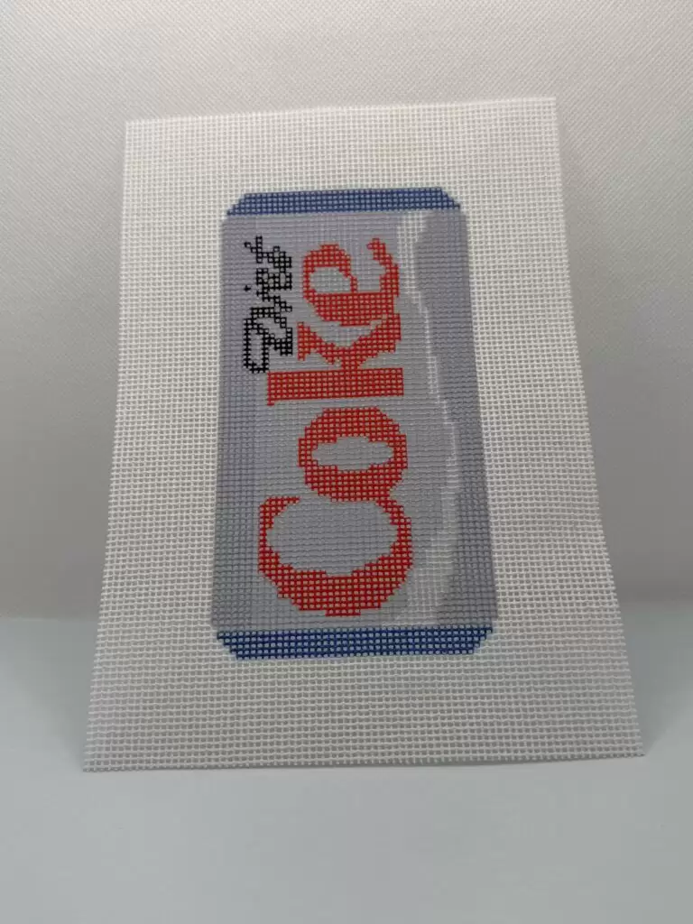 Diet Coke needle point printed canvas