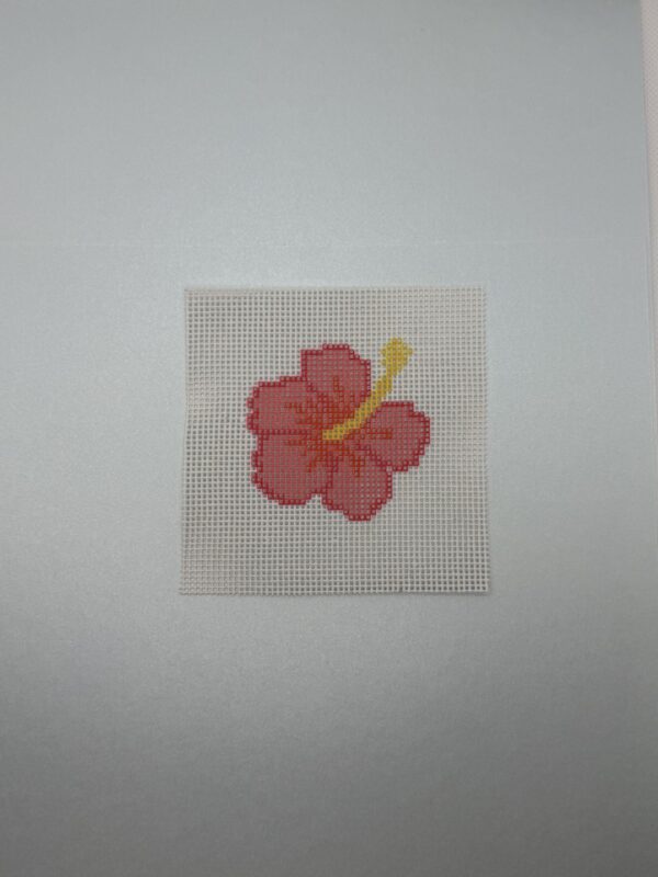 Hibiscus Needlepoint Kit | Puerto Rican Flor de Maga | 13 Mesh Hand Printed Canvas