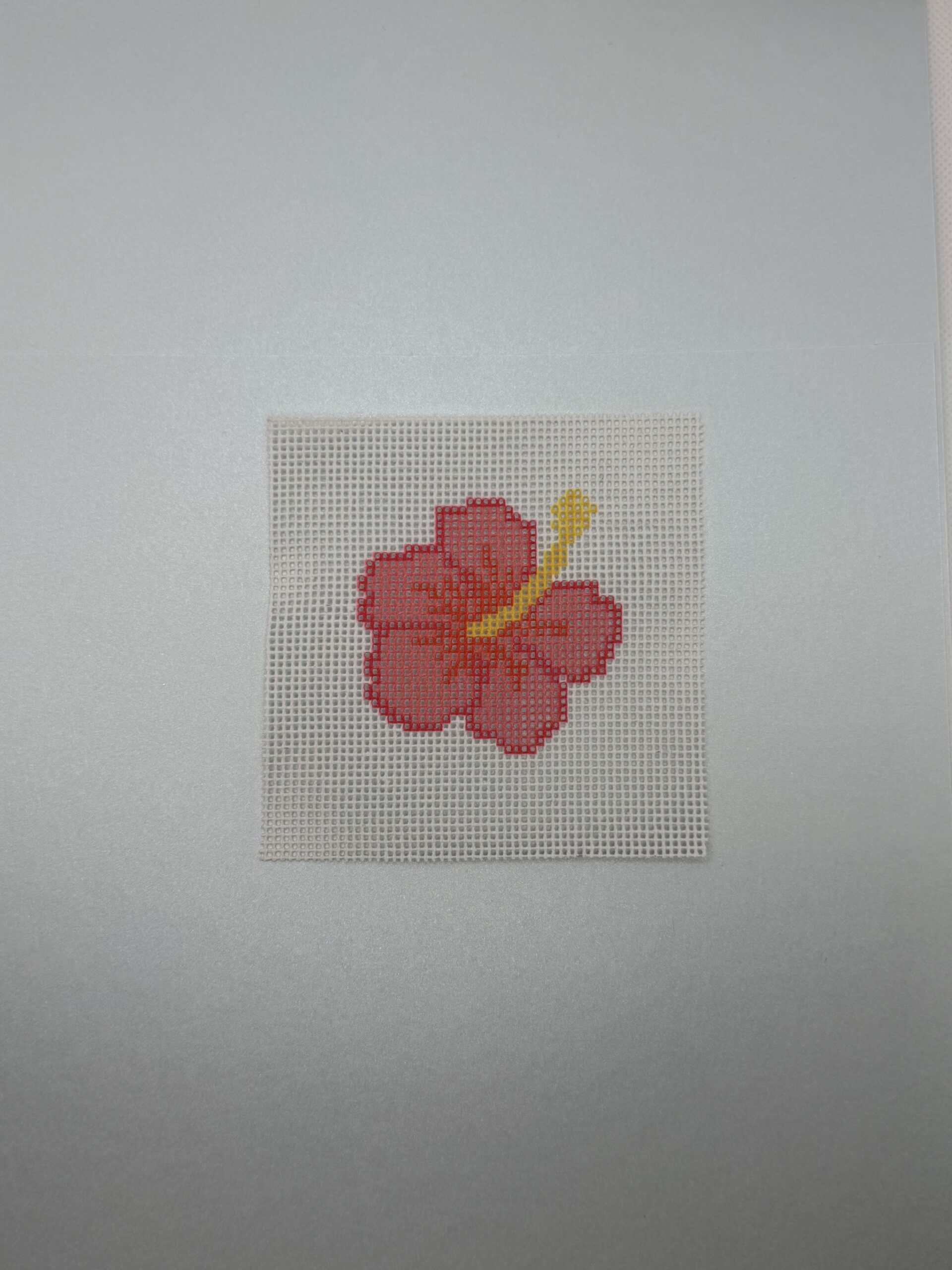 Hibiscus Needlepoint Kit | Puerto Rican Flor de Maga | 13 Mesh Hand Printed Canvas