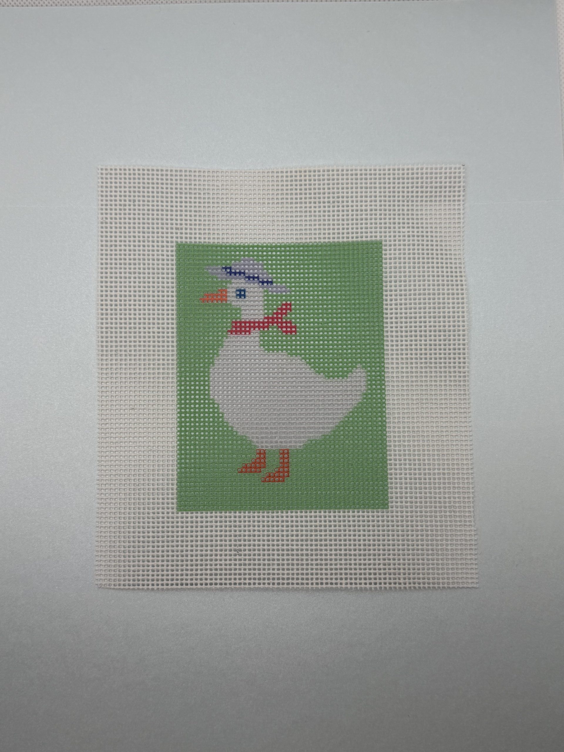 Silly Goose with Hat Needlepoint Kit | 13 Mesh Hand Printed Canvas