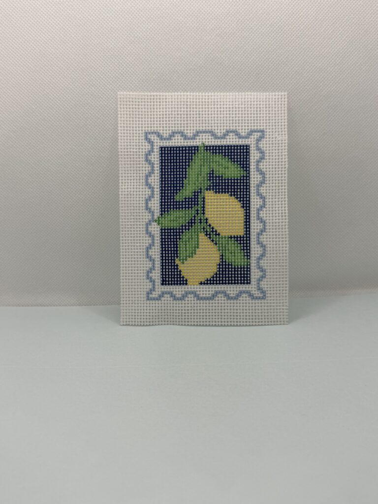 Mediterranean lemons needle point printed canvas