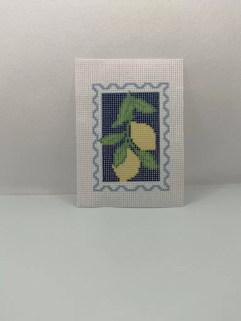 Mediterranean lemons needle point printed canvas
