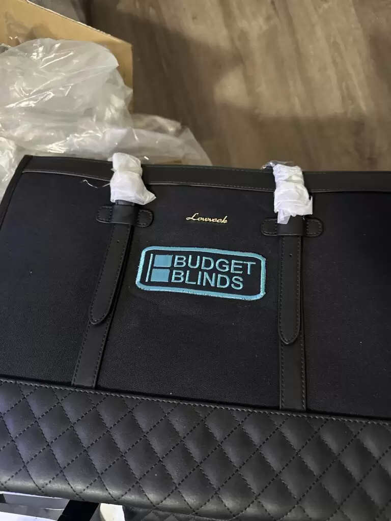 Budget Blinds embroidered purse