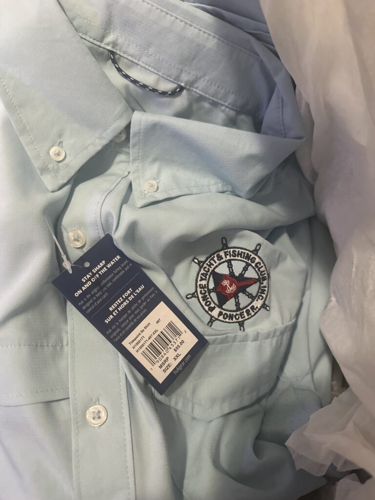 Yacht boat club embroidered Colombia button down shirt