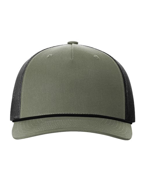 Custom Leather Patch Richardson 112FPR Five-Panel Trucker Rope Cap