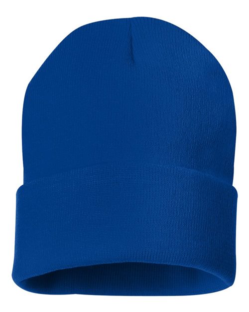 Custom Leather Patch Sportsman SP12 12-inch Cuffed Beanie