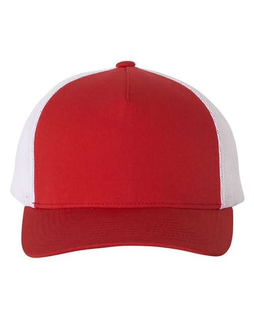Custom Leather Patch Yupoong 6506 Five-Panel Retro Trucker Cap